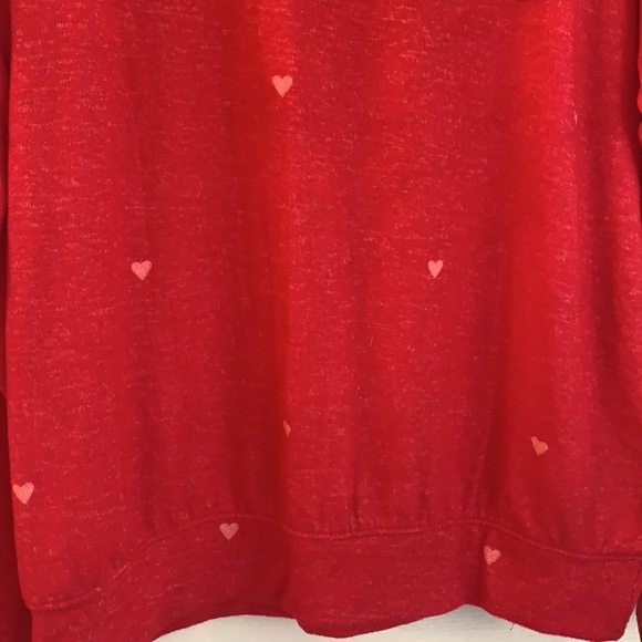 David Bitton BUFFALO Red Hearts Sweater Shirt Size Medium left - Picture 2 of 8